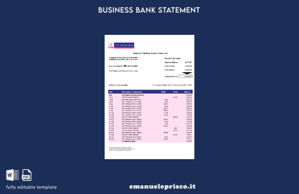 stile verificato Modello di dichiarazione dell'azienda commerciale City Union in